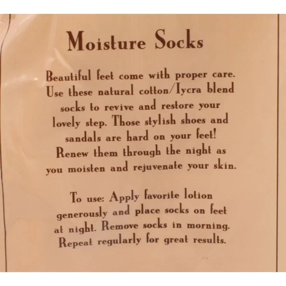 NEW Pure Body Moisture Socks Cotton/Lycra Blend OSFM Rejuvenate Relieve Dry Skin